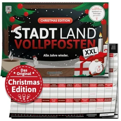 Imagen de DENKRIESEN Ciudad Land VOLLPFOSTEN® Christmas Edition &#039;Alle Jahre wieder&#039; A3 Weihnachtsspiel Familiensspiel Stadt Fluss Spielblock Geschenkidee