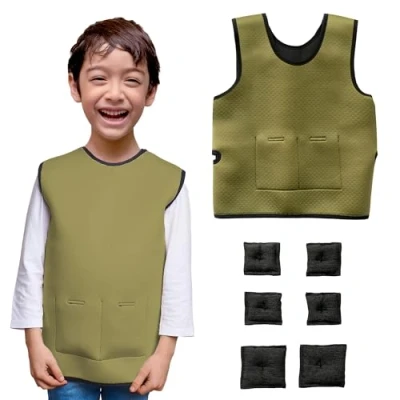 Imagen de Chaleco Táctico Niño Ajustable Compresión Sensorial Ponderado para Problemas Sensoriales con Pesas