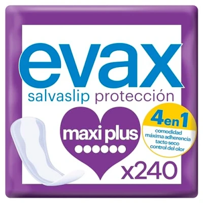 Imagen de Evax Salvaslip Maxiplus, 240 Unidades, Siéntete Fresca y Limpia Durante Todo el Día Formato Ahorro