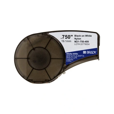 Imagen de BMP21 LAB Brady M21 750 499 cinta nylon negro sobre blanco 19,1mm x 4,88m (original)