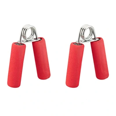 Imagen de relaxdays Fortalecedor de Mano, Pack 2, Ejercitador Dedos, Hand Grip, Gomaespuma y Hierro, 12 x 9,5 3 cm, Rojo, Adultos Unisex, 9.5 cm