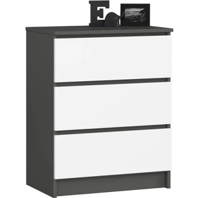 Imagen de Cómoda k60 akord 3 cajones color grafito gris 60 cm