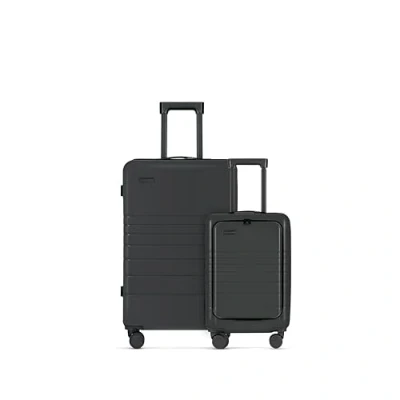Imagen de ETERNITIVE Juego de 2 Maletas Pequeña y Grande I Rígidas Viaje ABS Tamaño: 55 &amp; 75,5 cm con Cerradura TSA Ruedas 360I Equipaje Mano 40L 96L Grafito