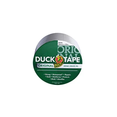 Imagen de Duck Tape Cinta de reparación tela adhesiva alta resistencia, color blanco, 50 mm x 25 m.