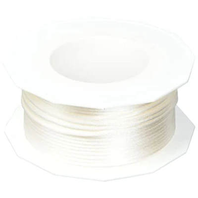 Imagen de PRÄSENT cordón RHEIN crema, trenzado para regalos 50 m, paquetes y obsequios, 3 mm de ancho, accesorios decoración manualidades, cintas decorativas resistentes al desgarro