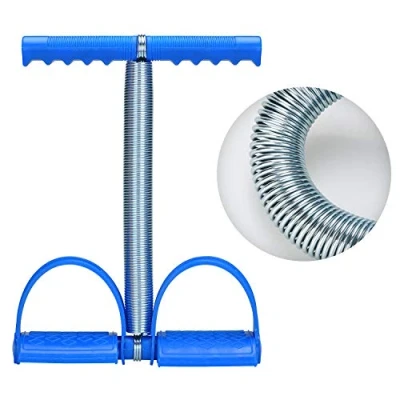 Imagen de Covvy Elastic Sit Up Cuerda De Tracción Tensión Primavera Pedal Pie Abdomen Ejercitador Piernas Tummy Trimmer Equipment Bodybuilding Expander para Entrenamiento Yoga Físico (Blue)