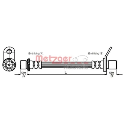 Imagen de METZGER 4110014 Latiguillos de Freno 350 F10x1 TOYOTA: Avensis I Familiar