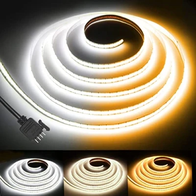 Imagen de PAUTIX COB CCT LED Tira de luces sintonizable 5m, regulable 2700K 6500K 24V cinta para iluminación bricolaje cocina dormitorio