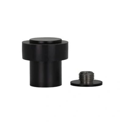 Imagen de EVI Herrajes Tope de Puerta Acero Inoxidable 24 X 35 mm Base Roscada Atornillada Lacado Negro Incluye Tornillo + Taco Sujeción Mod. I 199/24X35 CBNG
