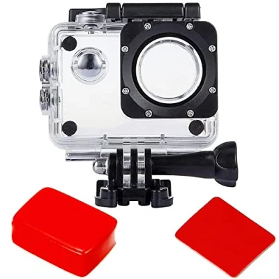 Imagen de TEKCAM Funda Impermeable Carcasa Protectora de Buceo Compatible con AKASO/COOAU/Jadfezy/Apexcam/GOOKAM Camara Deportiva, Esponja Flotante, Accesorios Deportiva