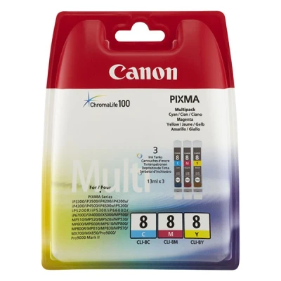 Imagen de Pack De Cartucho Tintas 3 Colores (cmy) Canon Cli 8 0621b029