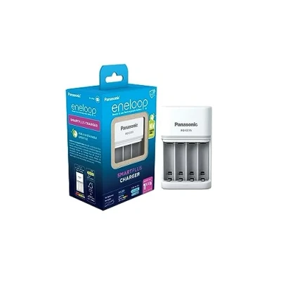 Imagen de eneloop SmartPlus Cargador, para 1 4 Pilas Recargables AA/AAA, 1.5h de Tiempo Carga, 10 Funciones Seguridad