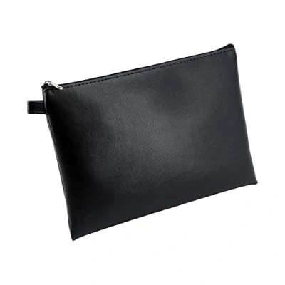 Imagen de Alassio 42231 Bolsa para billetes de banco (piel, cierre cremallera, 23 x 16 cm), color negro