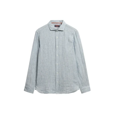 Imagen de Superdry Vacation LONG Sleeved Camisa, Hombre, Talla: XL, Ticking stripe navy