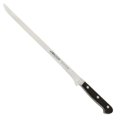 Imagen de Arcos Serie Clasica Cuchillo Jamonero Hoja de Acero Inoxidable Forjado NITRUM 300 mm Mango Polioximetileno (POM) Color Negro