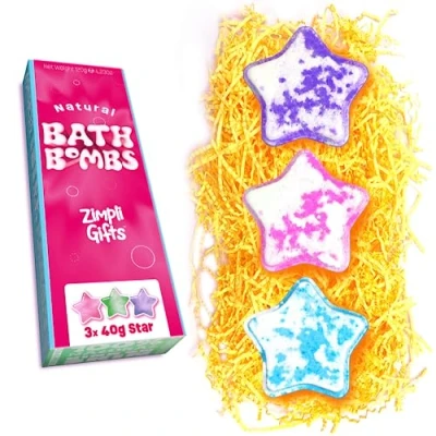 Imagen de 3 x Set de regalo bombas baño Zimpli Gifts, lujosas efervescentes para amigo invisible, Navidad, cumpleaños, rellenar medias mujeres y adolescentes