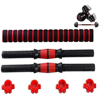 Imagen de PERPETUAL® Barra de Mancuernas para Levantamiento Pesas 2 Barras Cortas 25mm, 1 Larga Conexión Adicional y 4 Tuercas Entrenamiento, Tonificación Musculación Gimnasio en Casa
