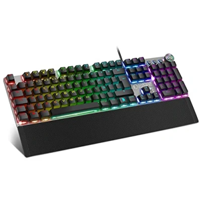 Imagen de EMPIRE Gaming Stardust Teclado Español Teclas opto mecánicas Retroiluminación LED RGB Gamer Software de programación Reposa muñecasextraíble (QWERTY, Español)