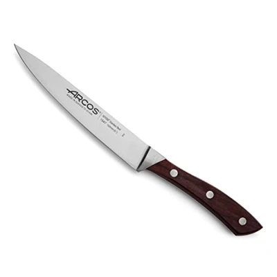 Imagen de Arcos Serie Natura Cuchillo Lenguado Pescado Hoja de Acero Inoxidable Forjado NITRUM 160 mm Mango Madera Palisandro color marrón