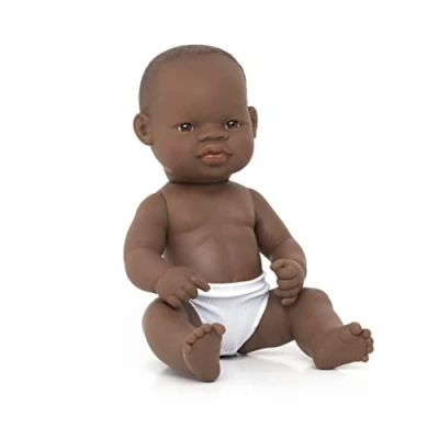 Imagen de Miniland Baby Africano Niño 32cm. Muñeco, Color Piel (31033)