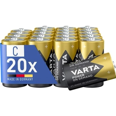 Imagen de VARTA Pilas C Baby, paquete de 20, Power on Demand, Alcalinas, almacenamiento, inteligentes, flexibles, potentes, para Smart Home, Made in Germany