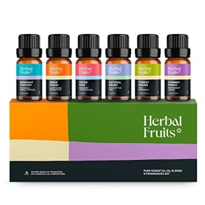 Imagen de Aerosoul® Pack Aceites Esenciales Para Humidificador HERBAL FRUITS Mezcla 6 (10 ml), Aromaterapia, Ambientadores De Hogar, 100% Naturales