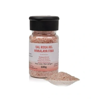 Imagen de FRISAFRAN sal Rosa del himalaya fina 100g 100% Natural no refinada Alto contenido de minerales Origen Pakistán