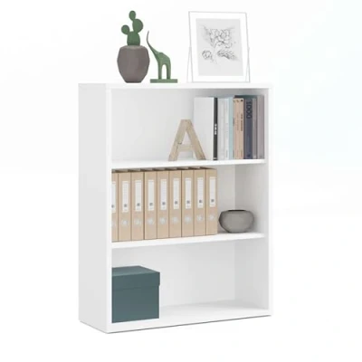 Imagen de MUEBLES PITARCH Librería de Oficina o Despacho Baja con Estantes, Salón, Blanca, 99,5x75,5x33cm (Alto x Ancho Fondo) Básica, Elegante y Resistente, Colección