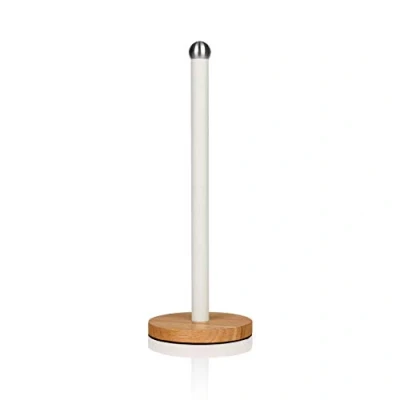 Imagen de Swan Nordic Porta Rollos Papel de Cocina, Soporte Vertical para Toallas Papel, Eje Acero al Carbono, Base Bambú, Estable y Resistente, Diseño Moderno, Blanco