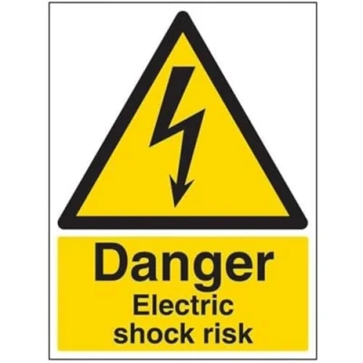 Imagen de vsafety signos 68019bc s &quot;peligro descarga eléctrica riesgo&quot; ADVERTENCIA Señal eléctrica, autoadhesivo, formato vertical, 300 mm x 400 mm, color negro/amarillo