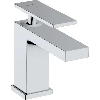 Imagen de hansgrohe Tecturis E grifo lavabo sin desagüe, ahorro de energía (CoolStart), monomando 90 mm, mezclador agua (EcoSmart+), cromo, 73001000