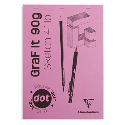 Imagen de Clairefontaine &quot;Graf It de lunares bloc dibujo con rosa tapa, color blanco, A4, 90 g