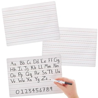 Imagen de Baker Ross FN114 pizarras A4 con borrado en seco Pack de 10, Mini portátiles para aulas, colegios y profesores