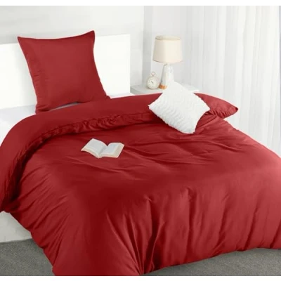 Imagen de Utopia Bedding Funda Nordica Cama 90 Microfibra Juego de Edredon 135x200 cm y 1 Almohada 80x80 (Rojo)