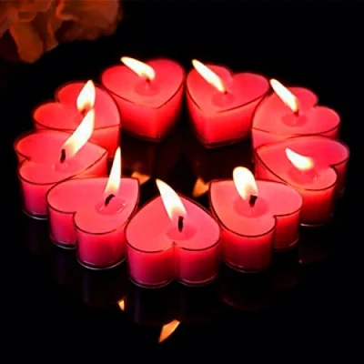 Imagen de Romántico de Velas, Velas en forma Corazon, 9 Pcs San Valentin,velas té románticas corazón,Velas Corazon Rojas,Vela Te Roja,para Bodas,Compromisos,Día Valentín(Rojo)