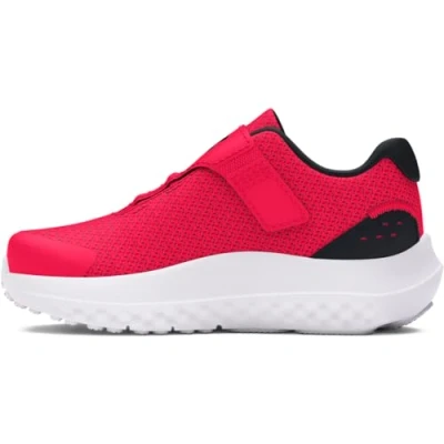 Imagen de Under Armour UA BINF Surge 4 AC Deportivas para niño, cómodo y ligero calzado infantil, color rojo/negro/negro