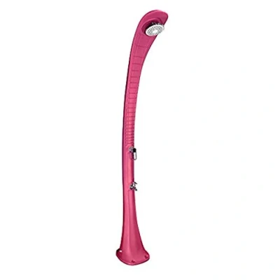 Imagen de Formidra Ducha solar Cobra 32L DS C720RS exterior con enjuague pies para jardín Calefacción por energía y materiales de polietileno reciclable Rosa 30x34x217 cm