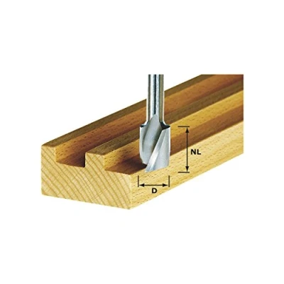 Imagen de Festool 490979 Fresa helicoidal para ranura, metal duro, filo de base, vástago 8 mm HW Spi S8 D8/25