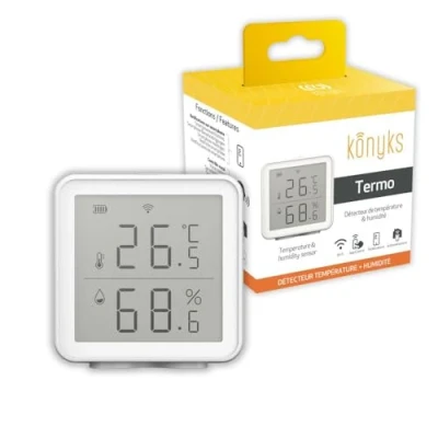 Imagen de Konyks Termo Termómetro Higrómetro Wi Fi compatible Alexa, Google Home,Tuya, programa tareas en segùn que temperaturas