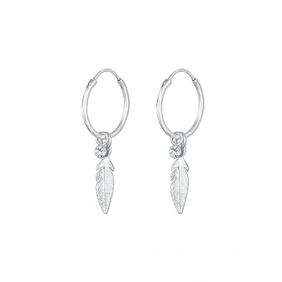 Imagen de Elli Pendientes Mujeres Criollos Colgante Pluma Festival Boho con Cristal en Plata de Ley 925