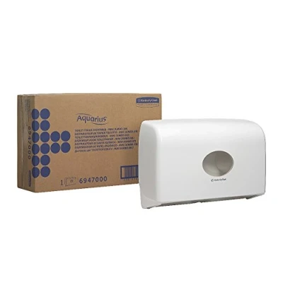 Imagen de Aquarius, 6947, dispensador de papel higiénico en rollo, Twin Mini Jumbo, blanco, 1 x