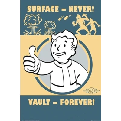 Imagen de GB eye, Fallout 4 Póster de Vault Forever, tamaño Grande, 61 x 91,5 cm, Papel, Multicolor, 65x3.5x3.5 cm
