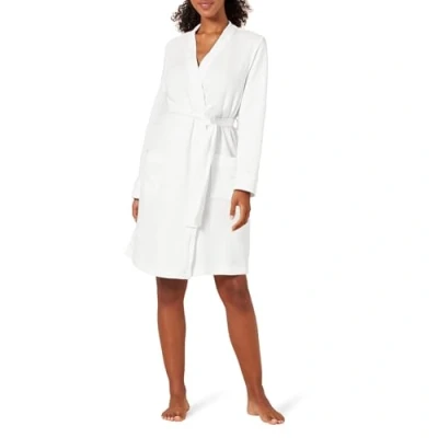 Imagen de Amazon Essentials Bata Media Ligera con Diseño Gofrado (Disponible en Tallas Grandes) Mujer, Blanco, XL Grande