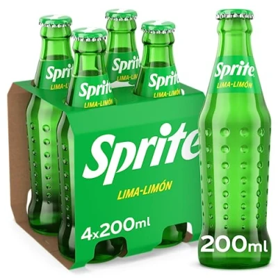 Imagen de Sprite Lima Limón, Bajo en Azúcares y Calorías, Pack 4 botellas de vidrio 200ml