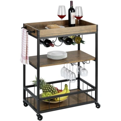 Imagen de WENKO Carrito de Cocina Rustico Camarera, Servicio Negro