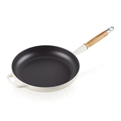 Imagen de Le Creuset Sartén Signature con mango de madera hierro fundido, 28 cm, 2, 6 L, Meringue, 20258287160422