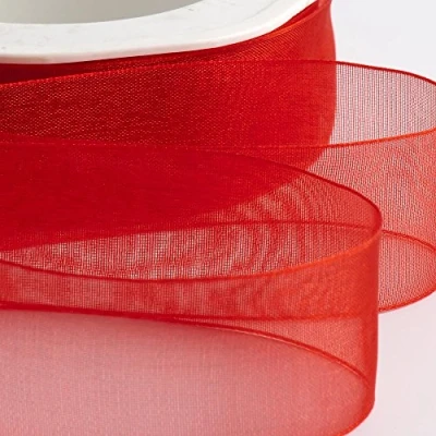 Imagen de Italian Options Rollo de cinta gasa organza, 15 mm x 20 m, color rojo