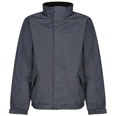 Imagen de Regatta Dover Waterproof Concealed Hooded Fleece Lined Bomber Jacket Jackets Insulated, Hombre, Seal Grey/Black, XXL