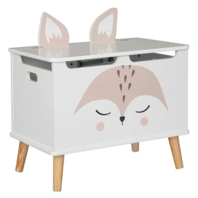 Imagen de Atmosphera Arcón Infantil Fox Madera y Pino Blanco 53x54 5 cm