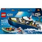 Imagen de LEGO City Persecución en Barco de Policía Juego Policial con 2 Barcos Juguete, 3 Minifiguras y Figura Tiburón Regalo para Niños Niñas 6+ Años 60456